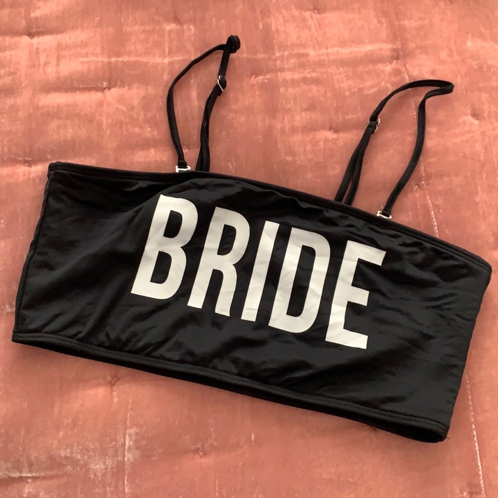BRIDE Black Bandeau Bathing Suit Top